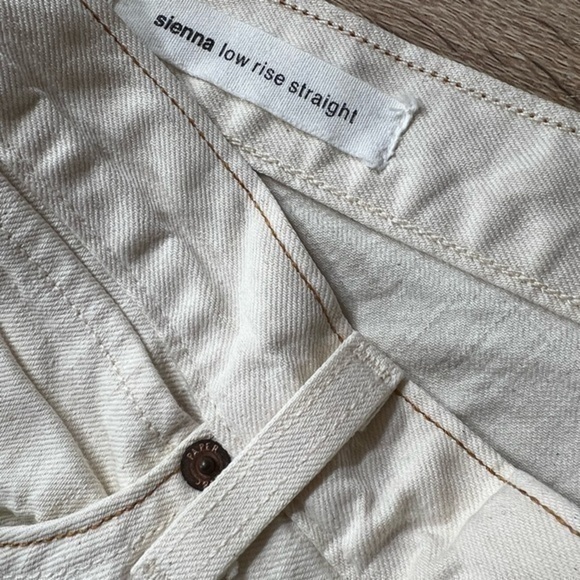 Anthropologie Paper Denim & Cloth ivory low rise straight leg jeans size 6 28 - Picture 9 of 11